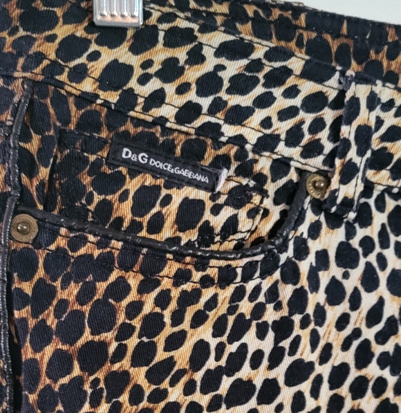 Dolce & Gabbana Leopard Animal Print Skinny Jeans Pants Low Rise Designer Goth - Picture 5 of 13
